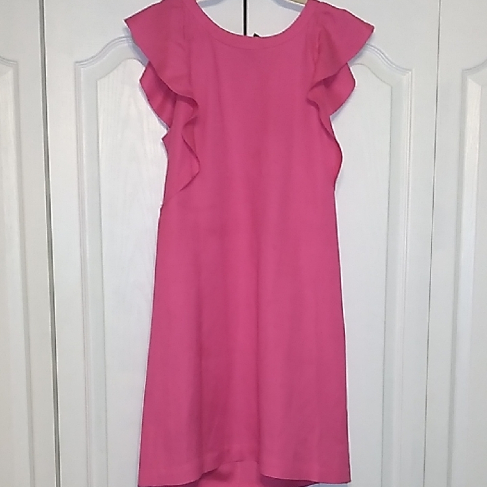 Grace Elements Fuchsia High Low Dress with Ruffle Detail